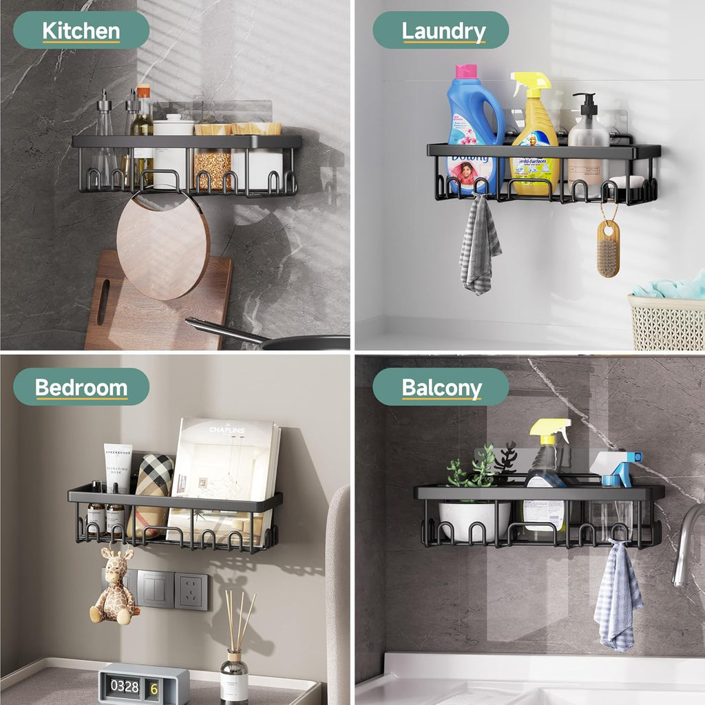 Shower Caddy 6-Pack, Bathroom Organizers and Storage Shelves, Black