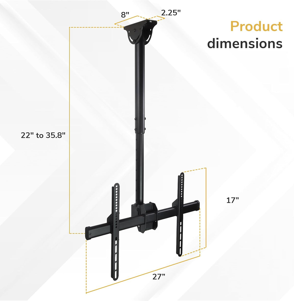TV Ceiling Mount, 32-75", 110 Lbs, MI-509B