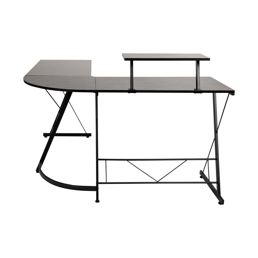 L-Shaped Desk 71.5" Computer Corner Desk, Home Office Corner Desk, Gaming Desk, Space Saving, Easy to Assemble, Black/Black