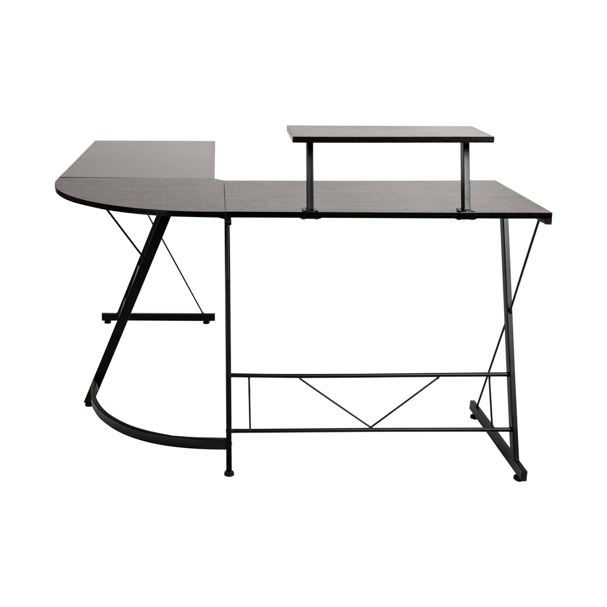 L-Shaped Desk 71.5" Computer Corner Desk, Home Office Corner Desk, Gaming Desk, Space Saving, Easy to Assemble, Black/Black