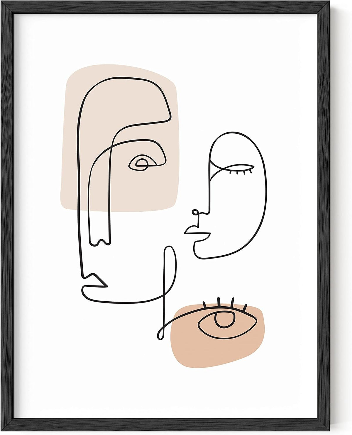 Minimalist Picture Line Drawing Wall Art Minimal Wall Art Minimalist Poster Minimalist Line Art Minimalist Art Wall Decor Simple Poster UNFRAMED 12” X 16” (Colored Abstract Face)