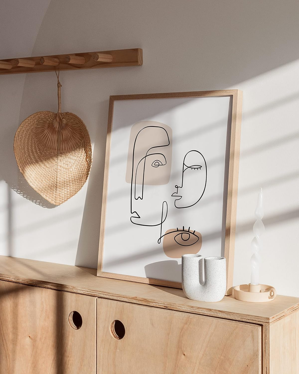 Minimalist Picture Line Drawing Wall Art Minimal Wall Art Minimalist Poster Minimalist Line Art Minimalist Art Wall Decor Simple Poster UNFRAMED 12” X 16” (Colored Abstract Face)