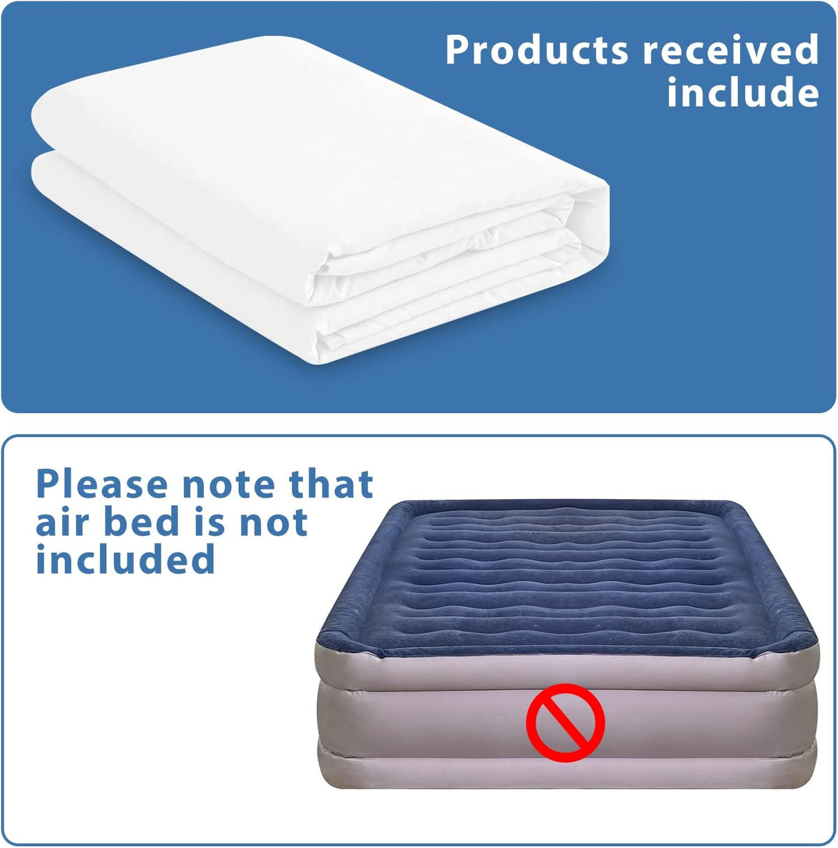 Fitted Sheet for Air Mattress, Easy Inflate, Twin XL, White