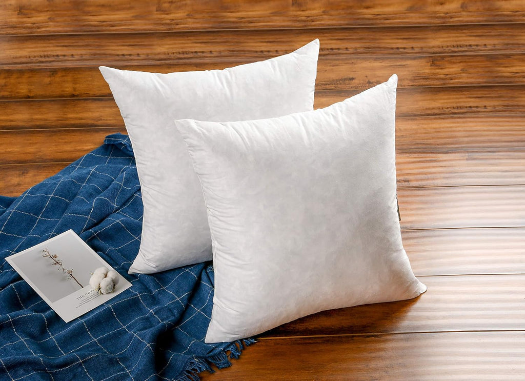 Premium Goose down Feather Throw Pillow Inserts-Set of 1, 63Oz High Filling Weight, 28×28, 5% down Filling, 250 TC Cotton Cover, Square, White