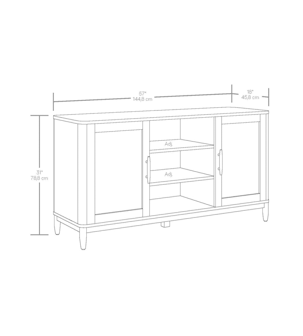 Springwood Cane TV Stand for Tvs up to 65 In, Charcoal