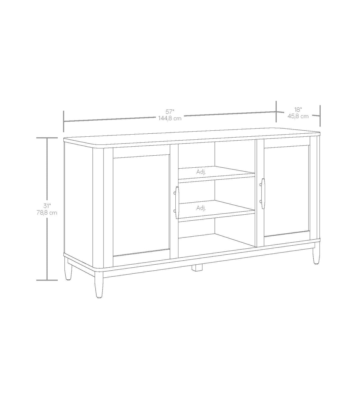 Springwood Cane TV Stand for Tvs up to 65 In, Charcoal