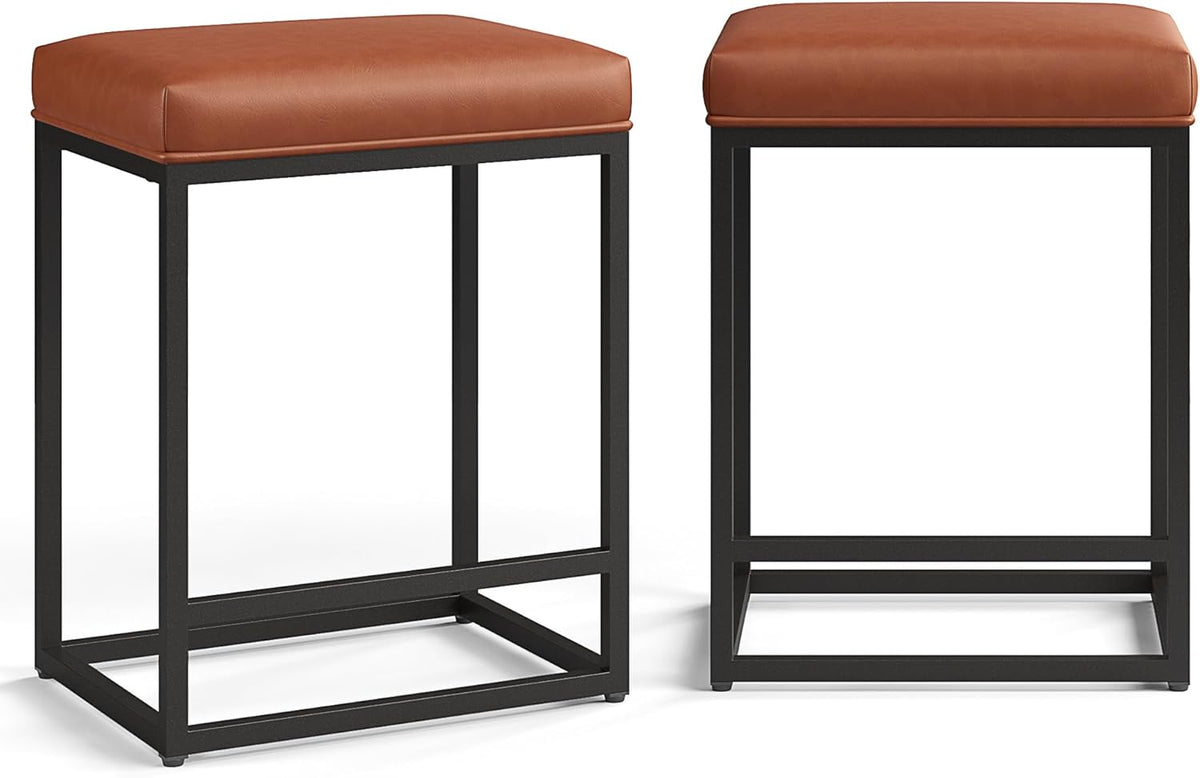 Counter Height Bar Stools Set of 2, Kitchen Backless Barstools