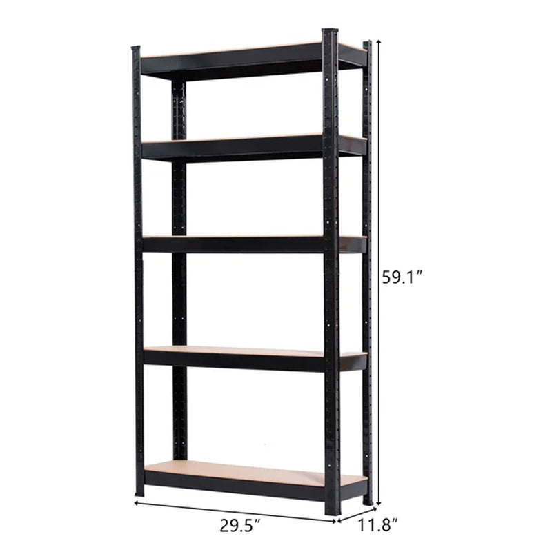 Five-Tier Shelves - Black Sprayed Plastic 150X75X30