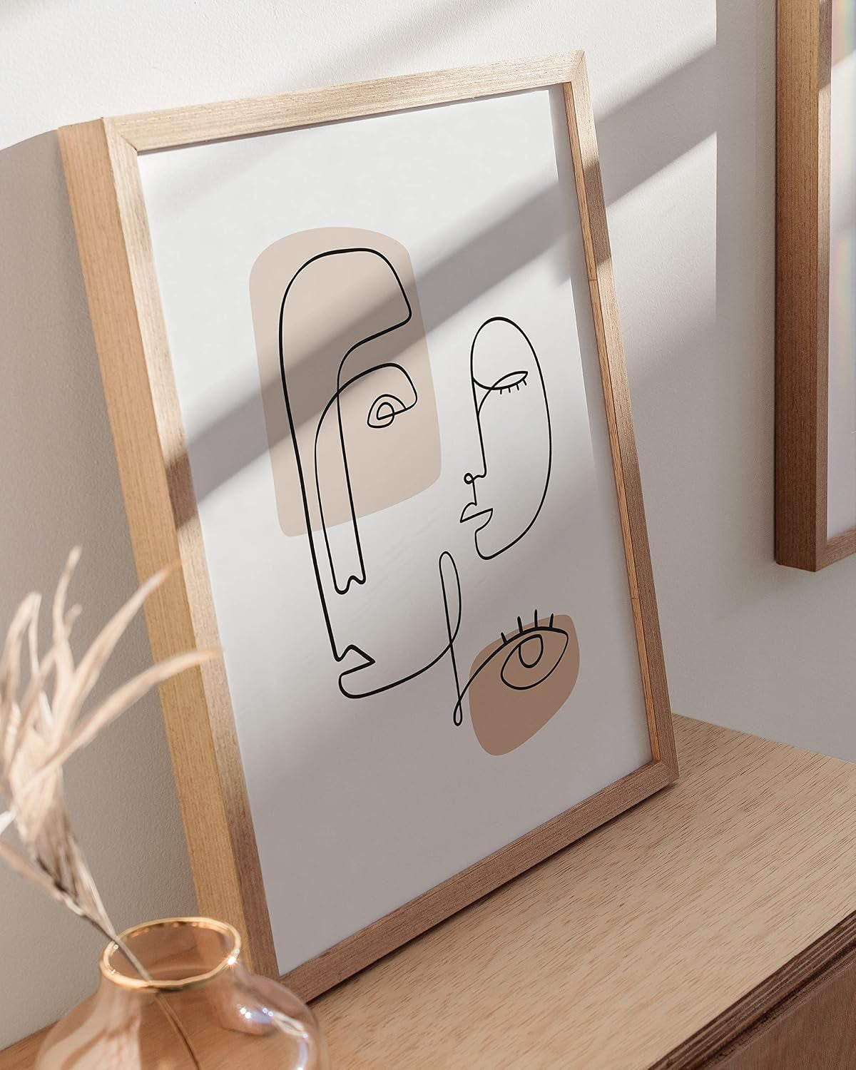 Minimalist Picture Line Drawing Wall Art Minimal Wall Art Minimalist Poster Minimalist Line Art Minimalist Art Wall Decor Simple Poster UNFRAMED 12” X 16” (Colored Abstract Face)