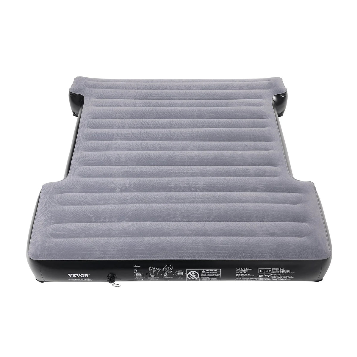 VEVOR Truck Bed Air Mattress, for 5.5-5.8 Ft Full Size Short Truck Beds, Inflatable Air Mattress Camping Bed with 12V Air Pump 2 Pillows, Carry Bag, for Silverado, RAM, F Series, Sierra, Titan, Tundra
