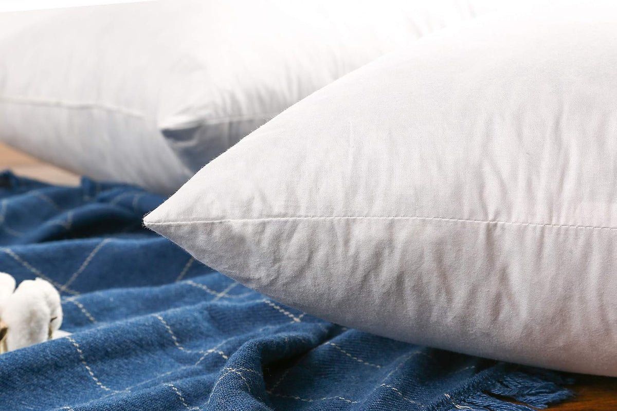 Premium Goose down Feather Throw Pillow Inserts-Set of 1, 63Oz High Filling Weight, 28×28, 5% down Filling, 250 TC Cotton Cover, Square, White