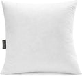 Premium Goose down Feather Throw Pillow Inserts-Set of 1, 63Oz High Filling Weight, 28×28, 5% down Filling, 250 TC Cotton Cover, Square, White