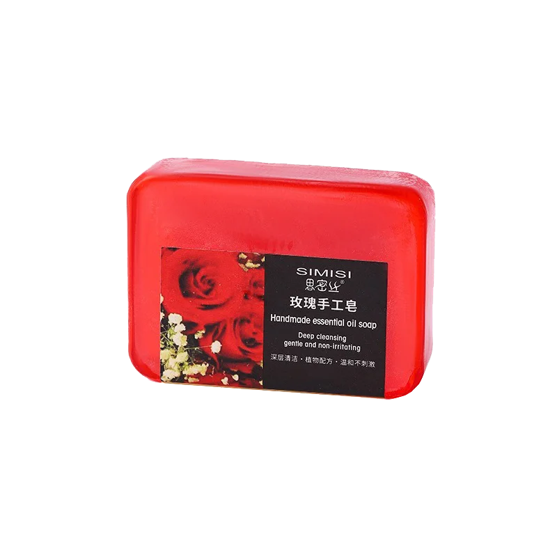 Rose Essential Oil Solid Soap Bar for Body | Natural Plant Formula Deep Cleansing Moisturizing Handmade Sample Size