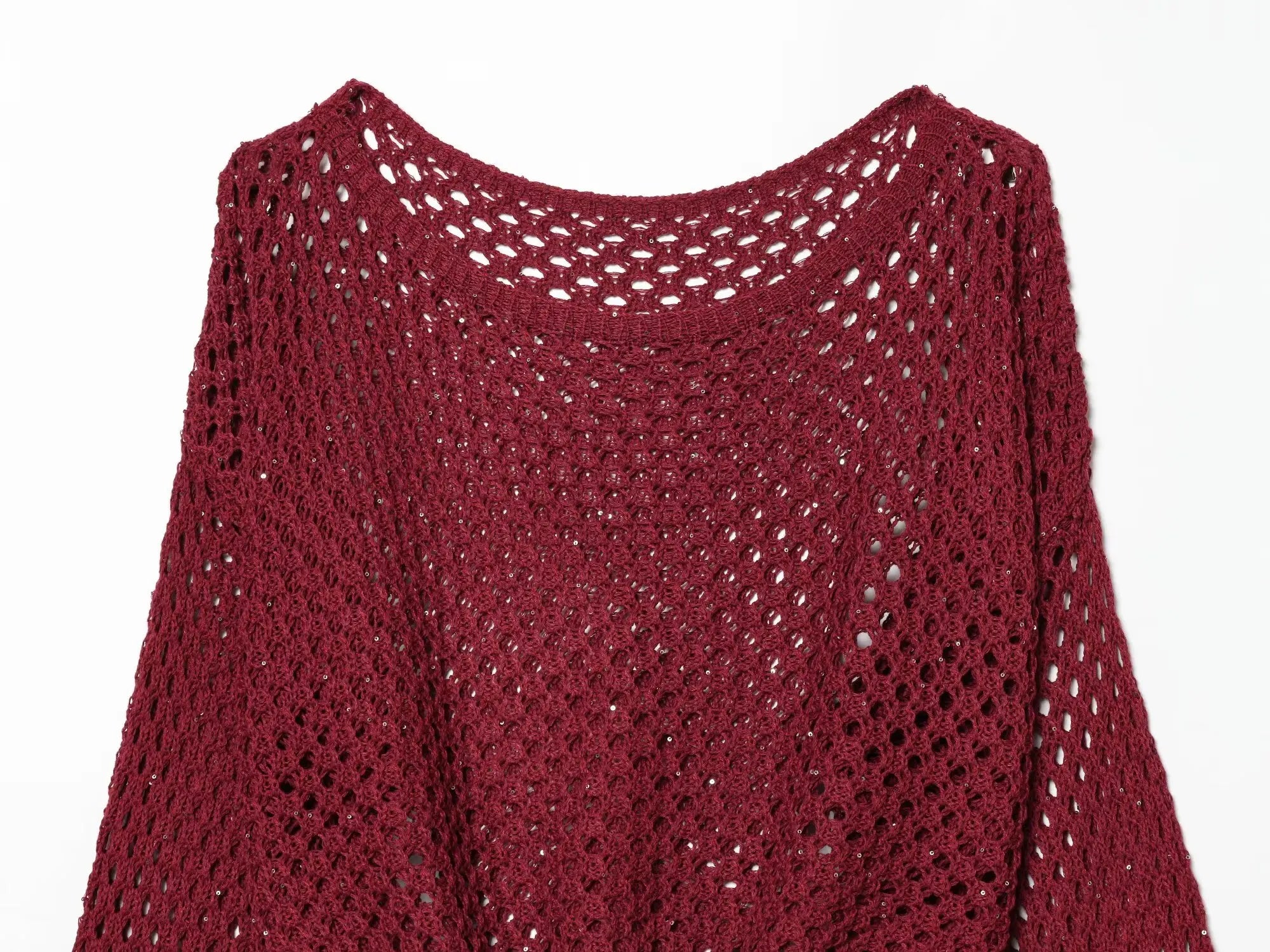 TAOP&ZA 2026 Spring/Summer Sweet, Fashionable, Simple Women's Clothing, Versatile Hollow-Out Knit Long-Sleeved Sweater 5374