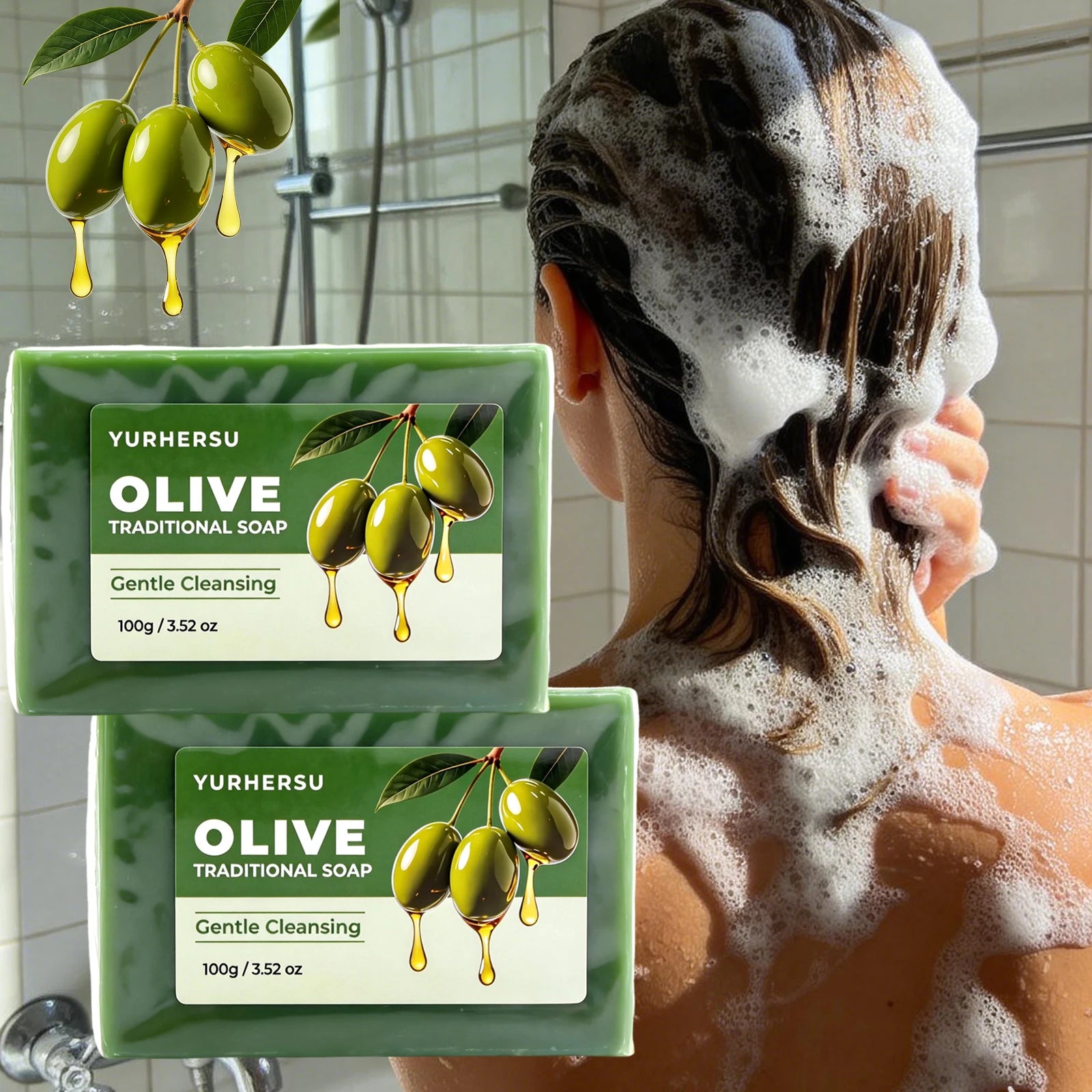 Handmade Olive Oil Soap Nourishing Moisturizing Soap Bar For Face Body  Hair
