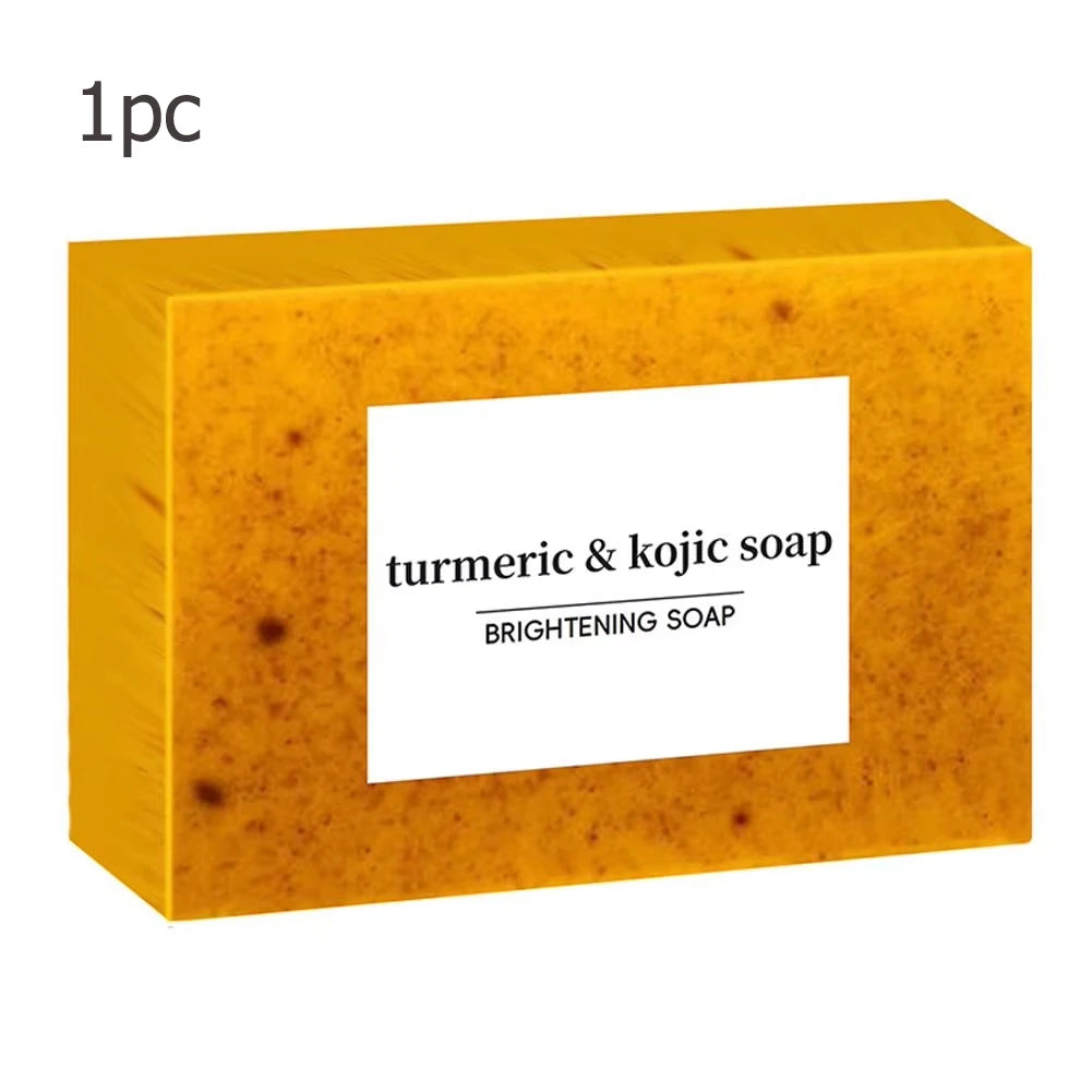 100g Turmeric Hand Made Soap, Lemon Kojic Acid Soap, Shower and Facial Soap  Deep Cleaning For Face Body Skin Care