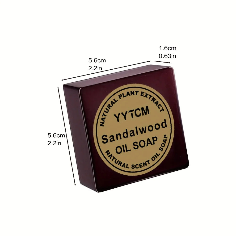 Sandalwood Soap, Men's Fragrance Soap, Long-Lasting Light Fragrance, Bath, Hand-Washing, Face-Washing Soap, Gentle Skin Care, Gift-Giving, Personal Use 65G/Piece