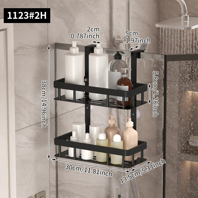 bathroom wall mounted storage rack, door mounted rack, shower gel rack, shower supplies storage rack