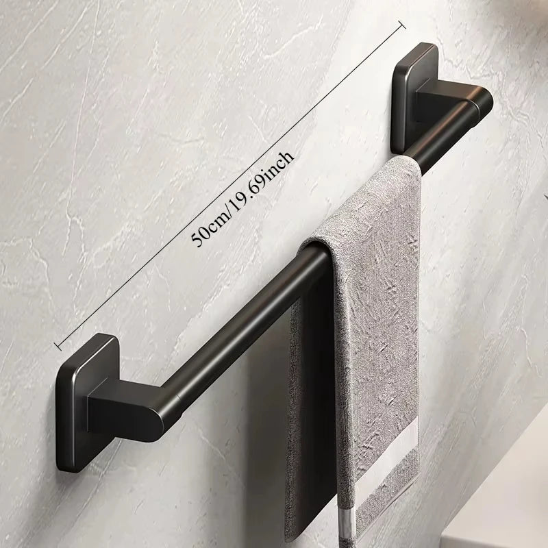 Bathroom Towel Rack Towel Holder Self-adhesive Bathroom Towel Rack Hooks  Bathroom Shelf Without Drilling Towelrack Bathroom