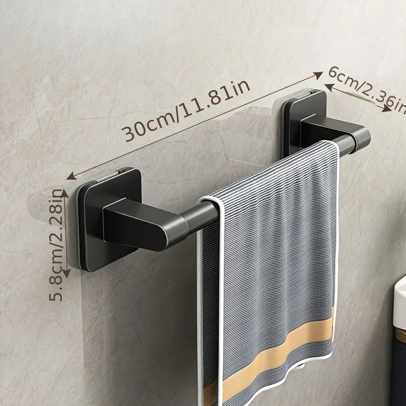 Bathroom Towel Rack Towel Holder Self-adhesive Bathroom Towel Rack Hooks  Bathroom Shelf Without Drilling Towelrack Bathroom