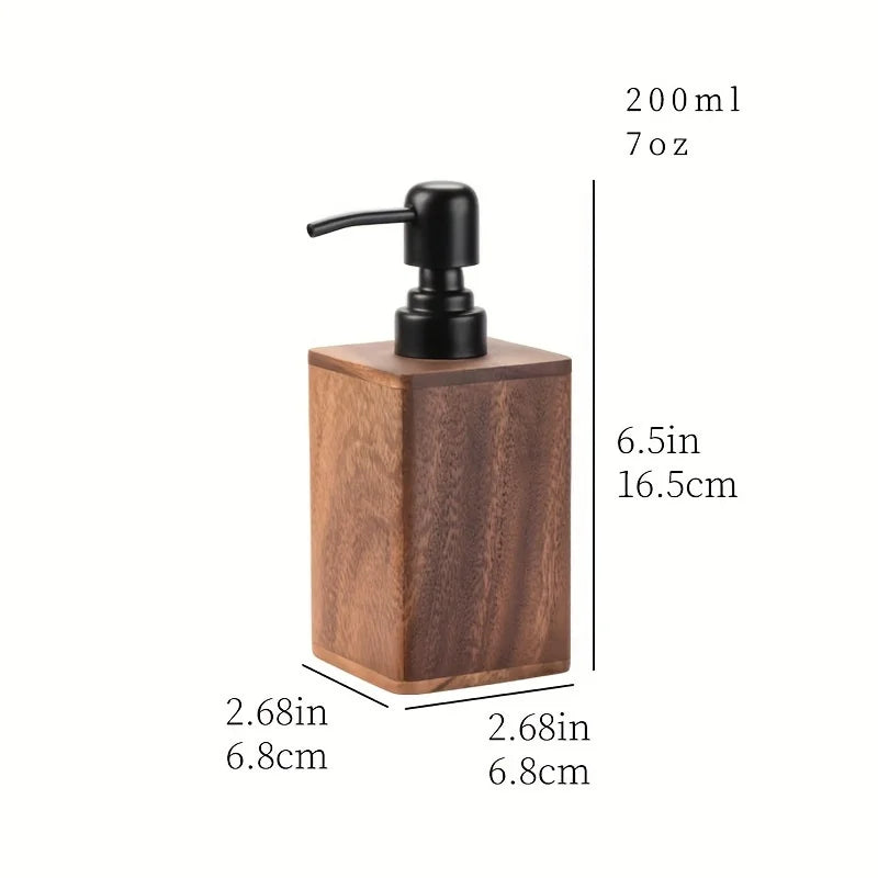 Elegant Wooden Soap Dispenser Hand Sanitizer & Lotion Bathroom Accessory - Ideal for Home & TravelSoap Bar Dispenser
