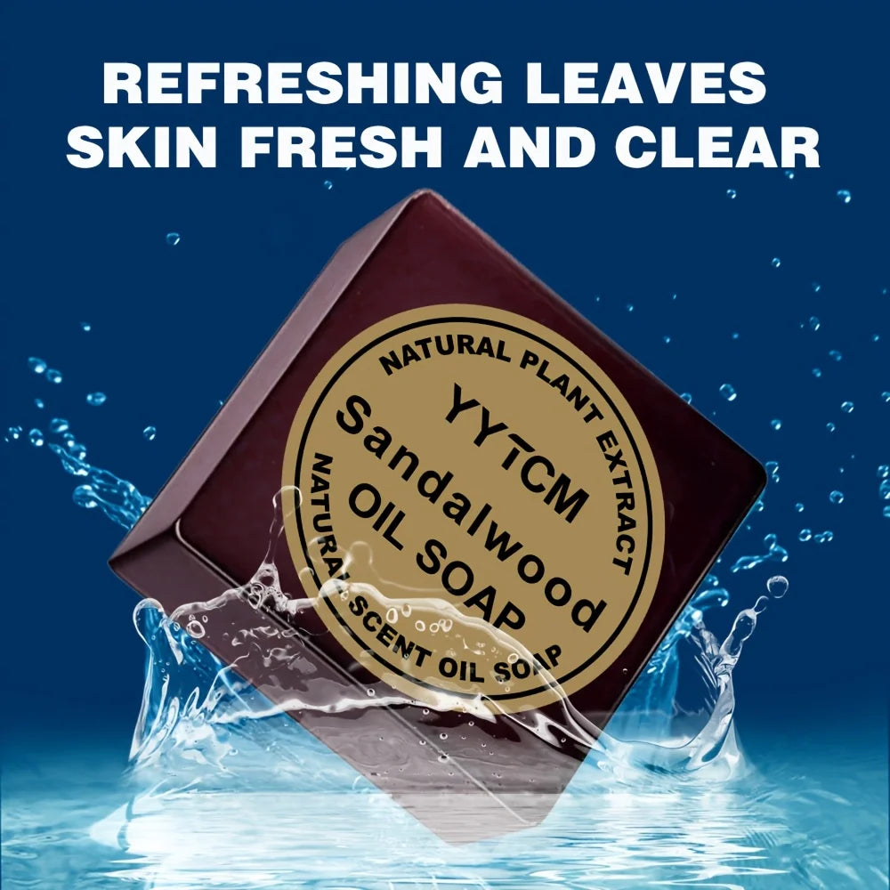 Sandalwood Soap, Men's Fragrance Soap, Long-Lasting Light Fragrance, Bath, Hand-Washing, Face-Washing Soap, Gentle Skin Care, Gift-Giving, Personal Use 65G/Piece