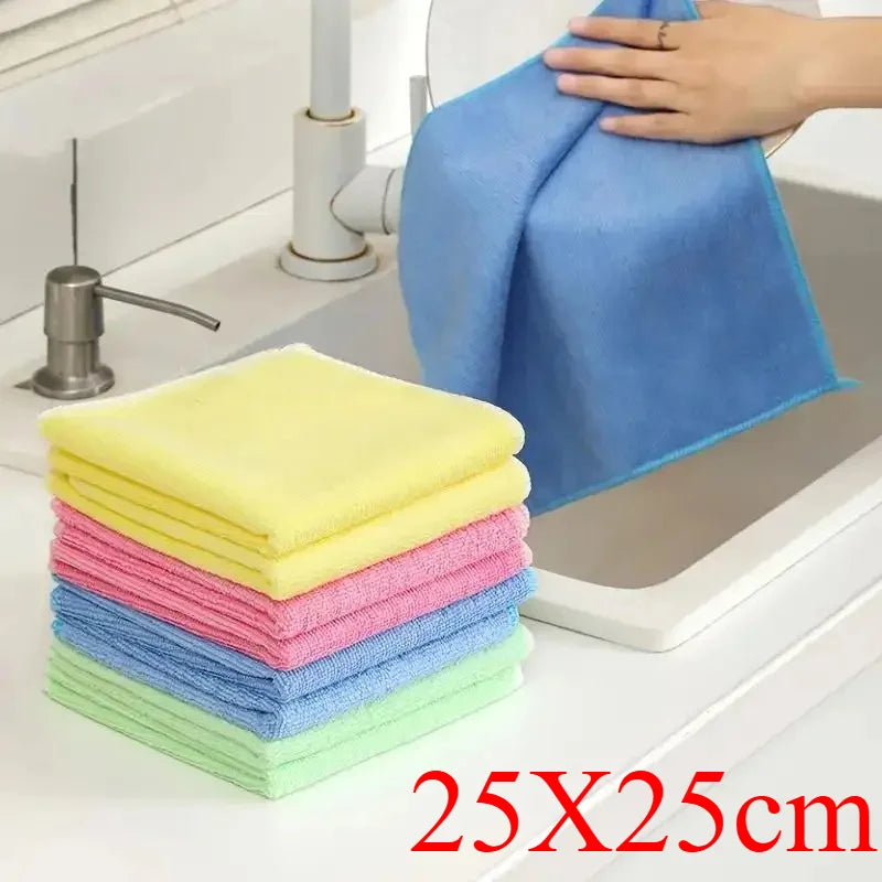 10/5/3pcs Microfiber Cleaning Cloth, Dishwashing Cloth Household Rag Kitchen Bathroom Cleaning Towel Durable Absorbent Towel