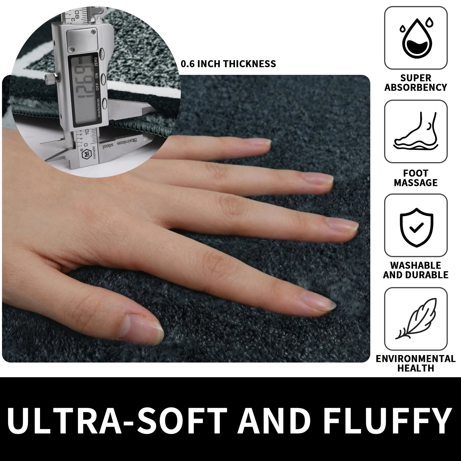 Super Absorbent Bath Mat Memory Foam Carpet Non-slip Bathroom Rug Bathtub Side Floor Rugs Shower Room Doormat Toilet Footpad