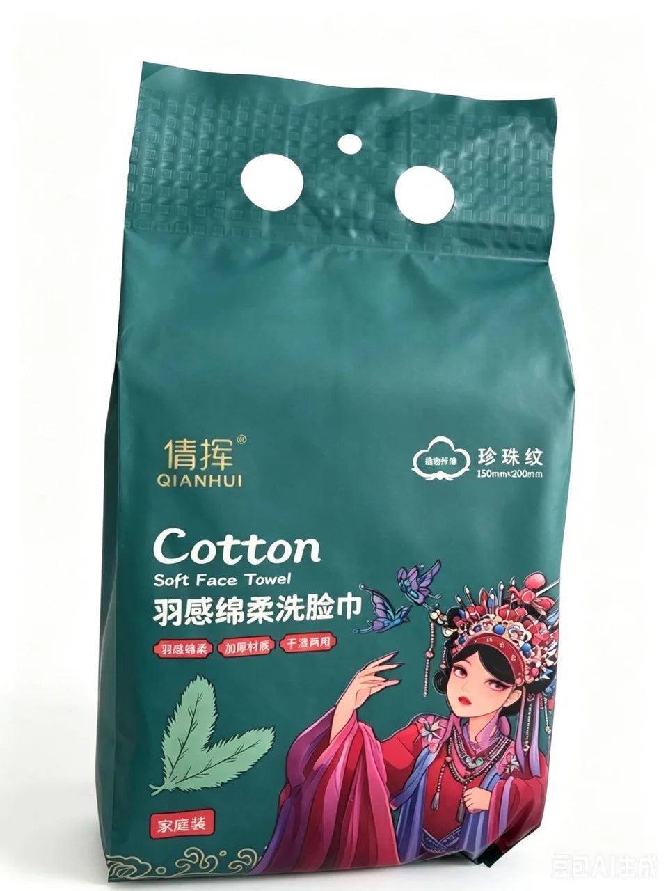 100PCS Natural Disposable Face Towel Travel Facial Cleansing Wet And Dry Makeup Remover Pearl Cotton Soft Makeup Nonwoven Towel