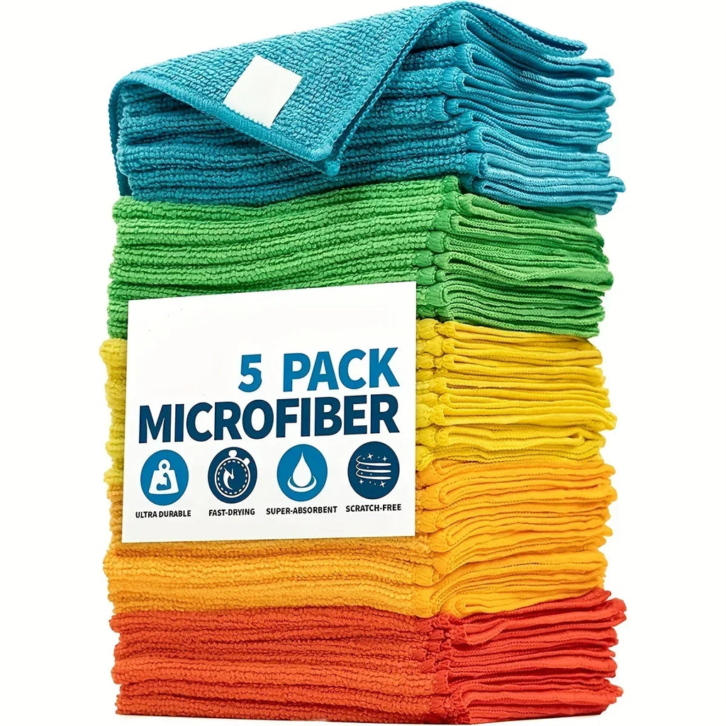 10/5/3pcs Microfiber Cleaning Cloth, Dishwashing Cloth Household Rag Kitchen Bathroom Cleaning Towel Durable Absorbent Towel