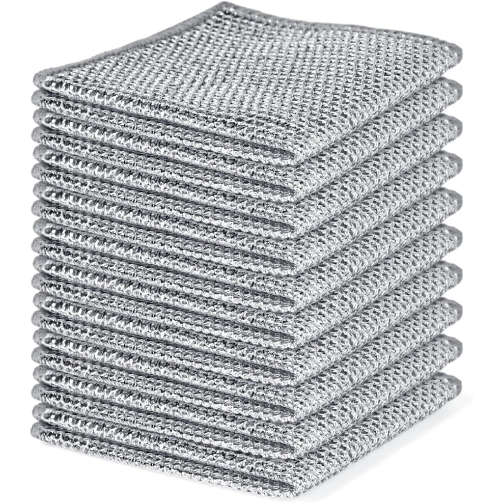 20PCS Wire Dishwashing Rags for Wet and Dry Non-Scratch Steel Wool Scrubber Cleaning Pads Wipes Stainless Miracle Cloths Sponges