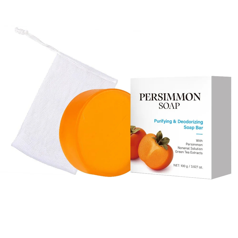 Persimmon Soap Bar for Body Odor Persimmon and Green Tea Extract For Men & Women Gentle on All Skin Types Natural Body Odor Soap