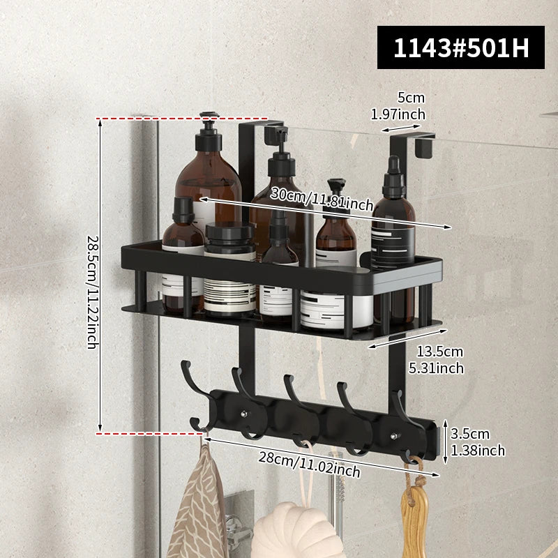 bathroom wall mounted storage rack, door mounted rack, shower gel rack, shower supplies storage rack