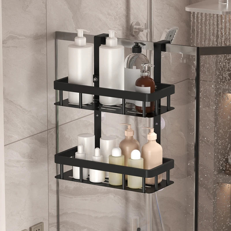 bathroom wall mounted storage rack, door mounted rack, shower gel rack, shower supplies storage rack