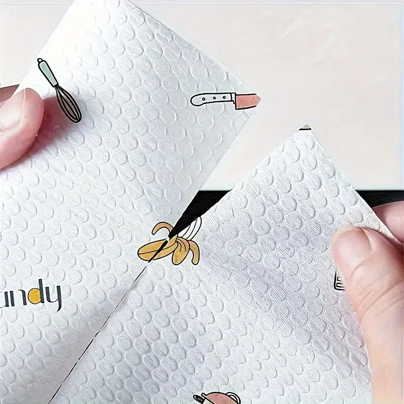 One-time dishcloth water wash dry wet dual-use non-stick oil rags household cleaning rags kitchen towel kichen accessories