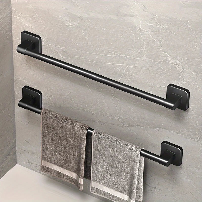 Bathroom Towel Rack Towel Holder Self-adhesive Bathroom Towel Rack Hooks  Bathroom Shelf Without Drilling Towelrack Bathroom