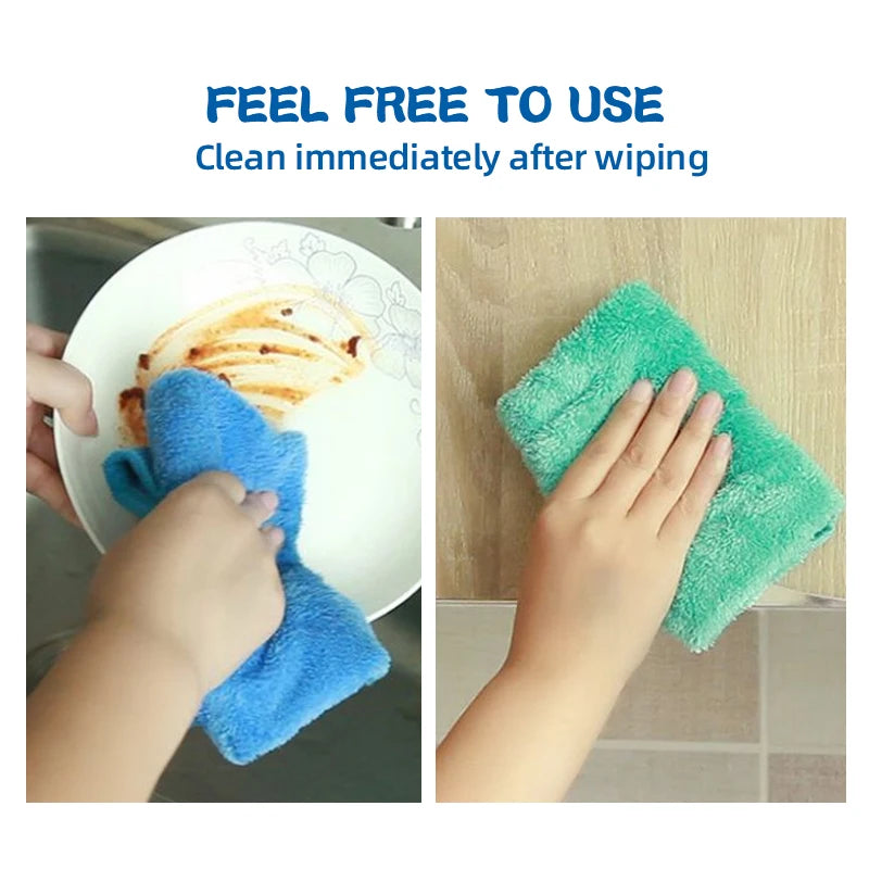 4pcs Small Hand Towels for Kitchen Bathroom Coral Velvet Soft Quick Dry Absorbent Cleaning Cloths Home Sauna Terry Towel