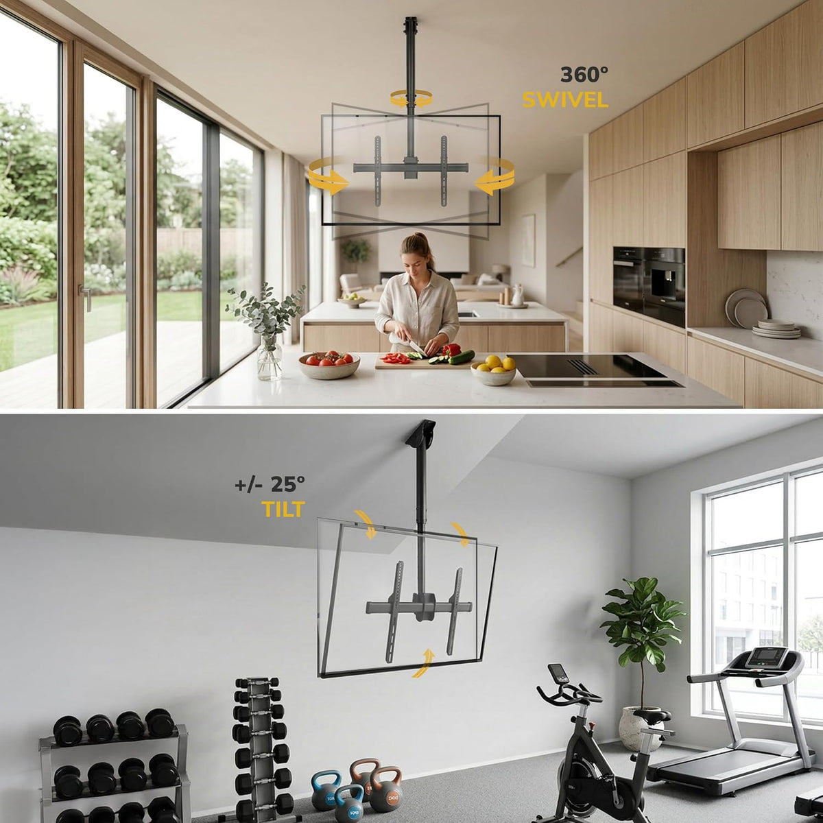 TV Ceiling Mount, 32-75", 110 Lbs, MI-509B