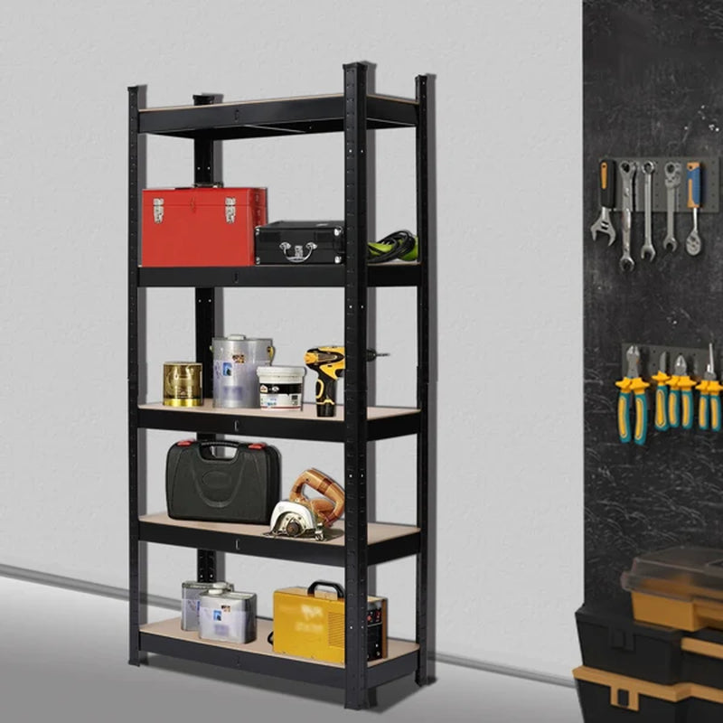 Five-Tier Shelves - Black Sprayed Plastic 150X75X30