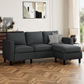 73.6" Convertible Sectional Sofa Couch, L-Shaped 3-Seat Sofa Couch with Reversible Chaise for Small Space,Dark Gray